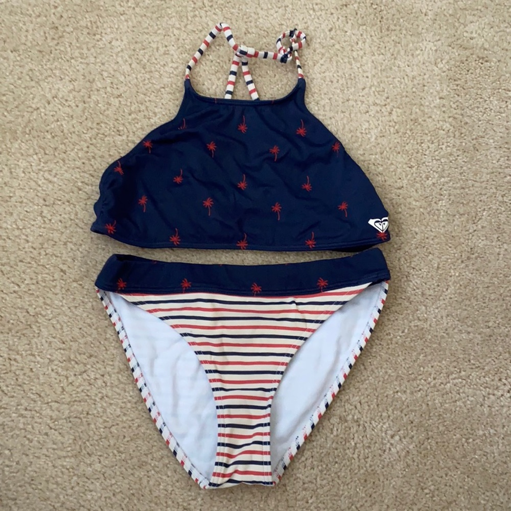 adjustable red, white, and blue bikini set